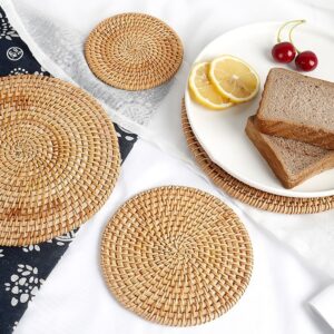 1PC Round Rattan Insulation Kitchen Woven Holder