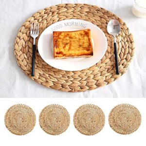 1Pc Natural Water Gourd Woven Placemat  Rattan Table Mat