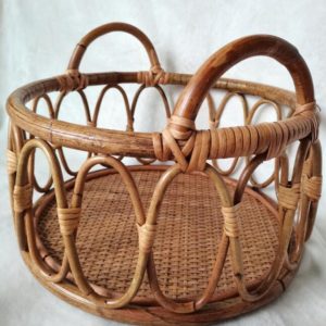 Vintage Woven Rattan Baby Chair