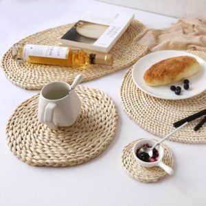 Natural Corn Straw Woven Rattan Dining Table Mats