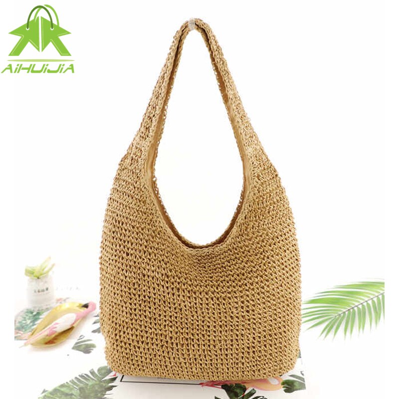 Vintage Summer Straw Woven Shoulder Bag - Image 3