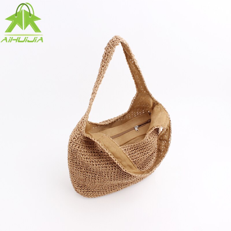 Vintage Summer Straw Woven Shoulder Bag - Image 4