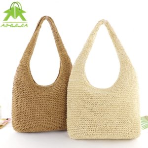 Vintage Summer Straw Woven Shoulder Bag