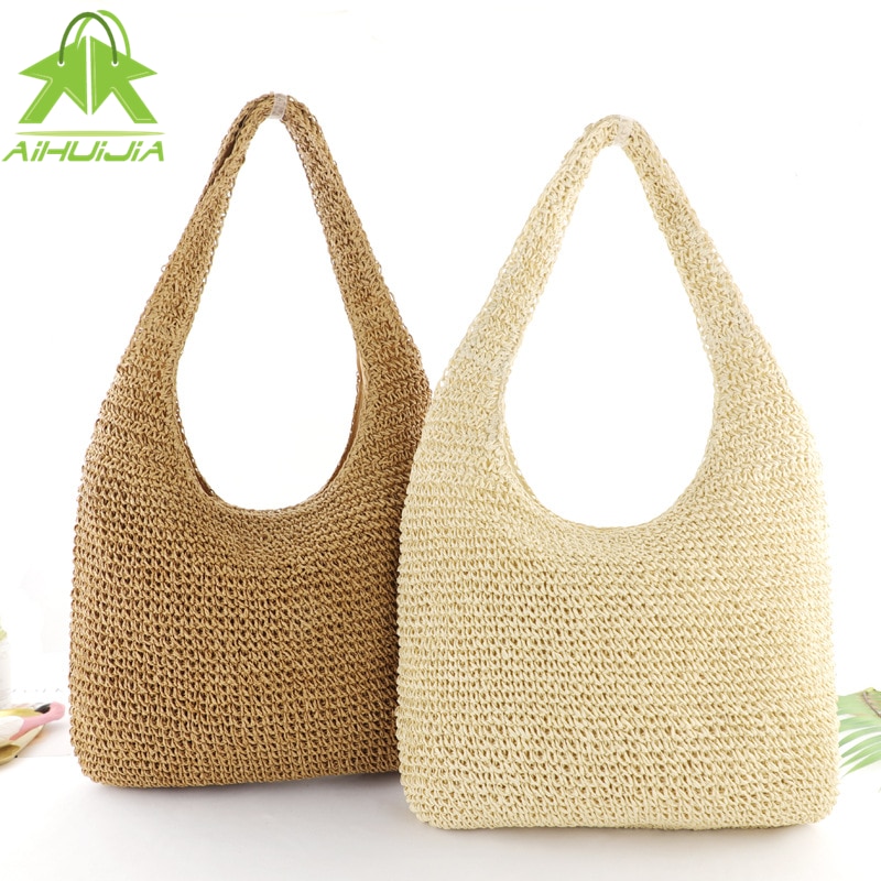 Vintage Summer Straw Woven Shoulder Bag
